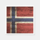 Vlag van Noorwegen op oude houten graan Servetten (Voorkant)