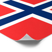 Vlag van Noorwegen Poster (Hoek)