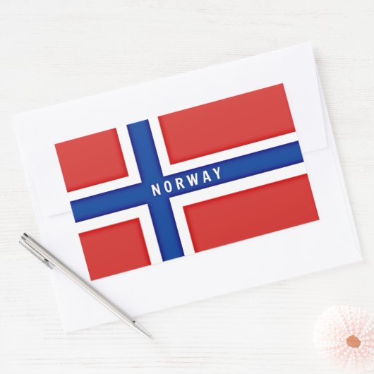 Vlag van Noorwegen Rechthoekige Sticker (Envelop)