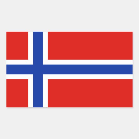 Vlag van Noorwegen Rechthoekige Sticker (Voorkant)