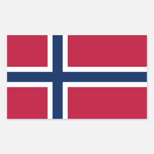 Vlag van Noorwegen Rechthoekige Sticker (Voorkant)