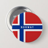 Vlag van Noorwegen Ronde Button 7,6 Cm (Voorkant /achterkant)