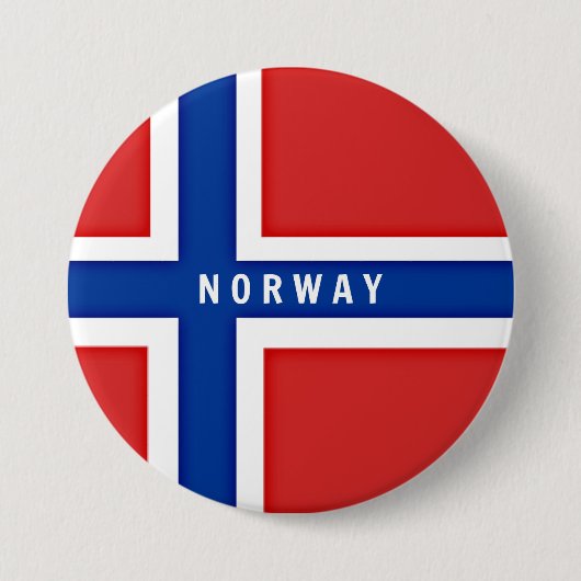 Vlag van Noorwegen Ronde Button 7,6 Cm (Voorkant)