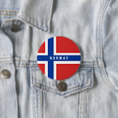 Vlag van Noorwegen Ronde Button 7,6 Cm (In situ)
