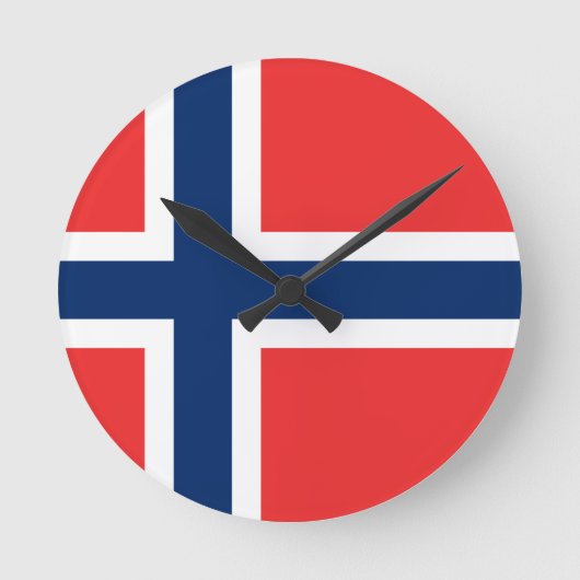 Vlag van Noorwegen Ronde Klok (Voorkant)