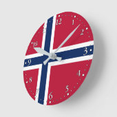 Vlag van Noorwegen Ronde Klok (Hoek)