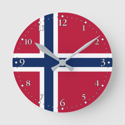 Vlag van Noorwegen Ronde Klok (Voorkant)