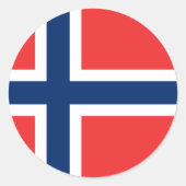 Vlag van Noorwegen Ronde Sticker (Voorkant)