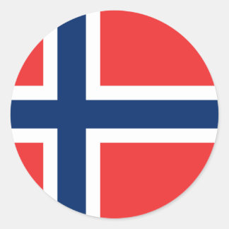 Vlag van Noorwegen Ronde Sticker