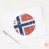 VLAG VAN NOORWEGEN RONDE STICKER (Envelop)