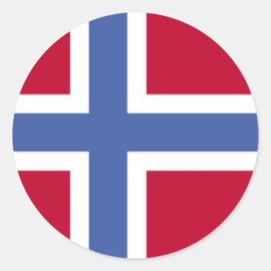 Vlag van Noorwegen Ronde Sticker