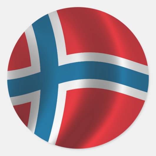 Vlag van Noorwegen Ronde Sticker (Voorkant)