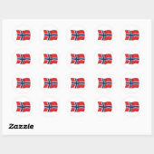 Vlag van Noorwegen Ronde Sticker (Vel)