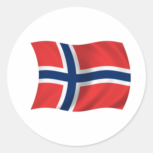 Vlag van Noorwegen Ronde Sticker (Voorkant)
