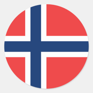 Vlag van Noorwegen Ronde Sticker