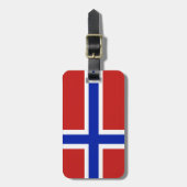 Vlag van Noorwegen Scandinavisch Bagagelabel (Voorkant verticaal)