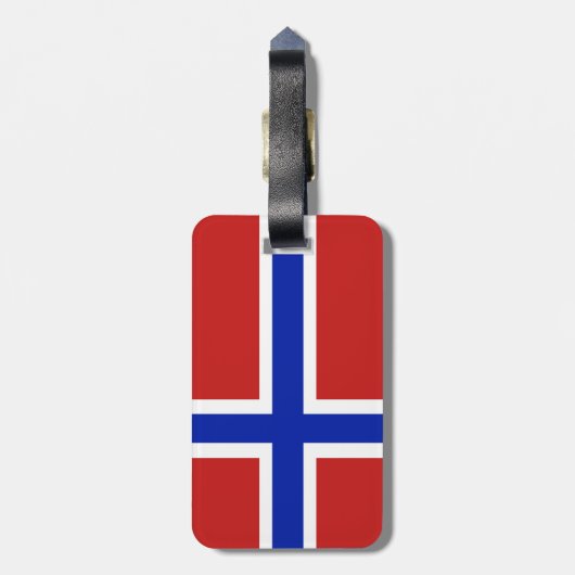 Vlag van Noorwegen Scandinavisch Bagagelabel (Achterkant verticaal)