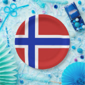 Vlag van Noorwegen Scandinavisch Papieren Bordje (Feest)