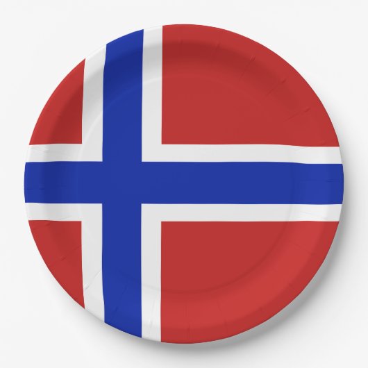 Vlag van Noorwegen Scandinavisch Papieren Bordje (Voorkant)