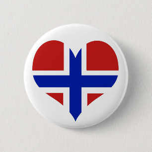 Vlag van Noorwegen Scandinavisch Ronde Button 5,7 Cm