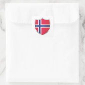 vlag van Noorwegen Silver Shield Vierkante Sticker (Tas)