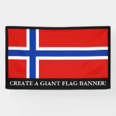 Vlag van Noorwegen Spandoek (Horizontaal)
