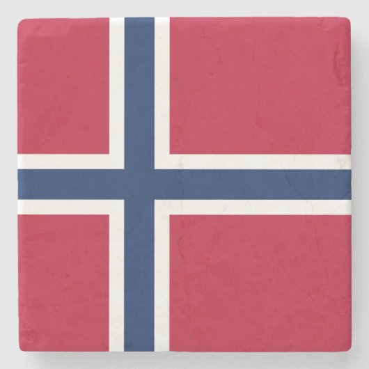 Vlag van Noorwegen Stenen Onderzetter (Voorkant)