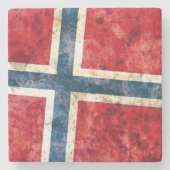Vlag van Noorwegen Stenen Onderzetter (Voorkant)