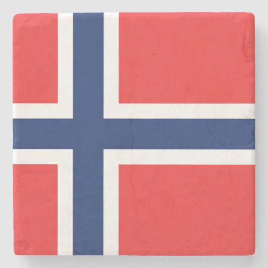 Vlag van Noorwegen Stenen Onderzetter (Voorkant)