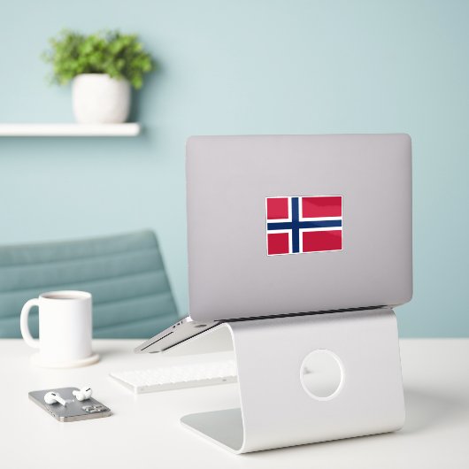 Vlag van Noorwegen Sticker (Laptop op bureau)