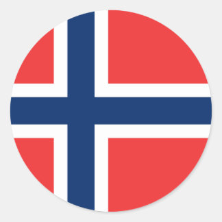 Vlag van Noorwegen Sticker (Circle)