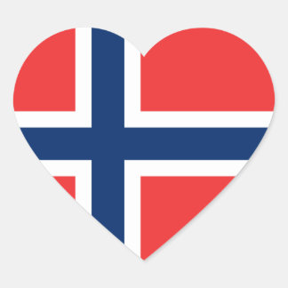 Vlag van Noorwegen Sticker (Hart)