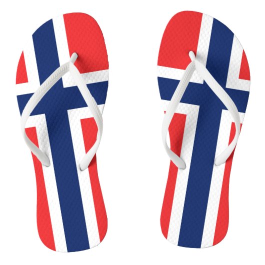 Vlag van Noorwegen Teenslippers (Voetbed)