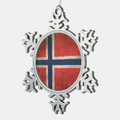 vlag van Noorwegen Tin Sneeuwvlok Ornament (Rechts)
