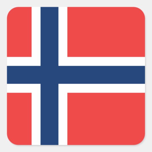 Vlag van Noorwegen Vierkante Sticker (Voorkant)