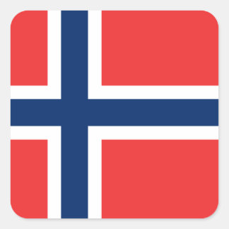 Vlag van Noorwegen Vierkante Sticker