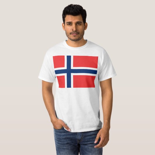 Vlag van Noorwegen - vlaggen van Noorwegen - Det n T-shirt (Voorkant volledig)