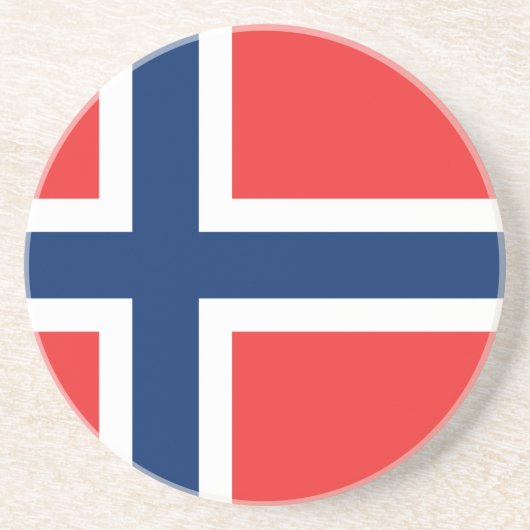 Vlag van Noorwegen Zandsteen Onderzetter (Voorkant)