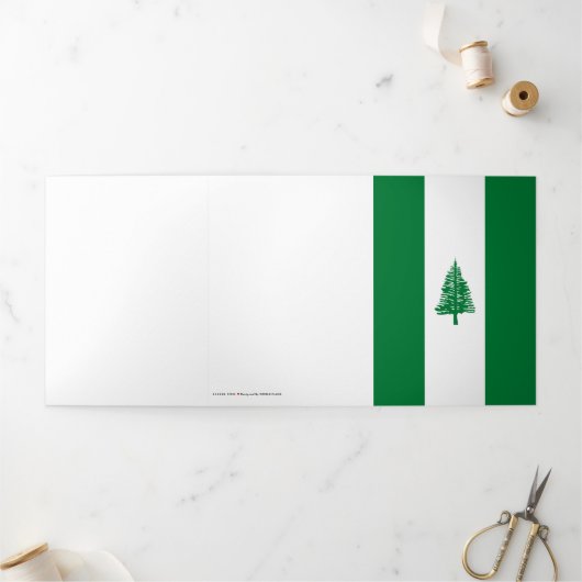 vlag van Norfolk Drieluik Kaart (Buitenkant)