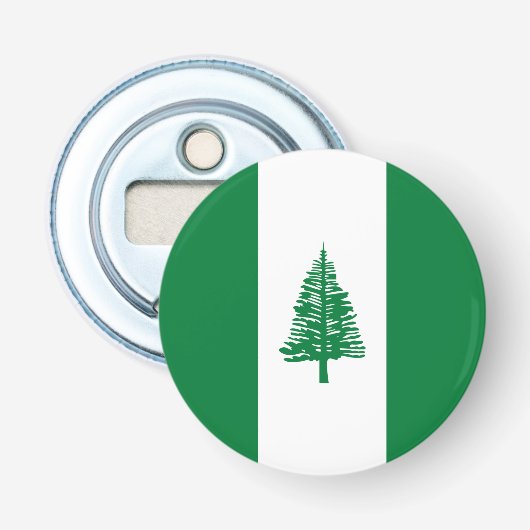 Vlag van Norfolk Island Button Flesopener (Voorkant)