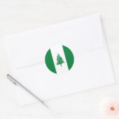Vlag van Norfolk Ronde Sticker (Envelop)