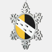 Vlag van Norfolk Tin Sneeuwvlok Ornament (Rechts)