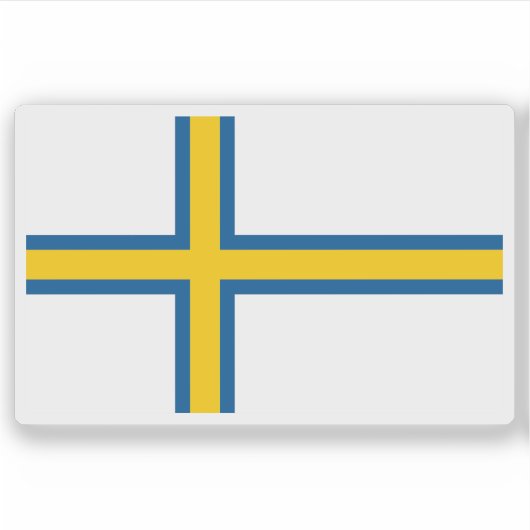 Vlag van Norrland, Zweden Sticker (Voorkant)