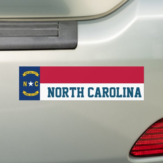 Vlag van North Carolina Bumpersticker (Op auto)