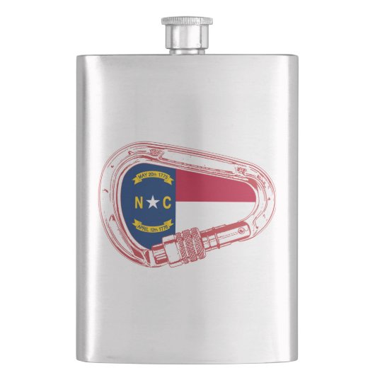 Vlag van North Carolina die Carabiner beklimt Flacon (Voorkant)