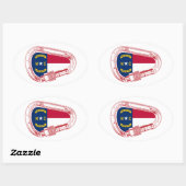Vlag van North Carolina die Carabiner beklimt Ovale Sticker (Vel)