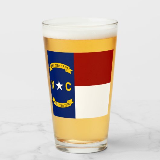 vlag van North Carolina Glas (Voorkant gevuld)