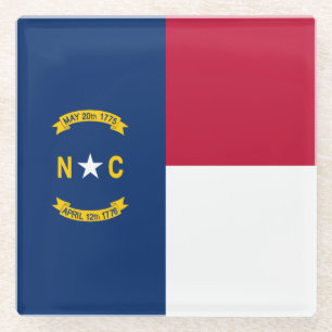 Vlag van North Carolina Glazen Onderzetter