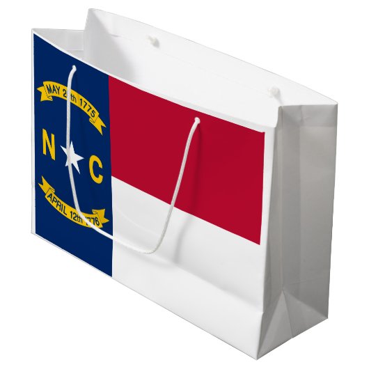 Vlag van North Carolina Groot Cadeauzakje (Voorkant Gekanteld)