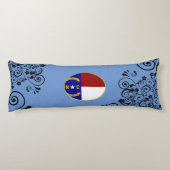 vlag van North Carolina Lichaamskussen (Achterkant)